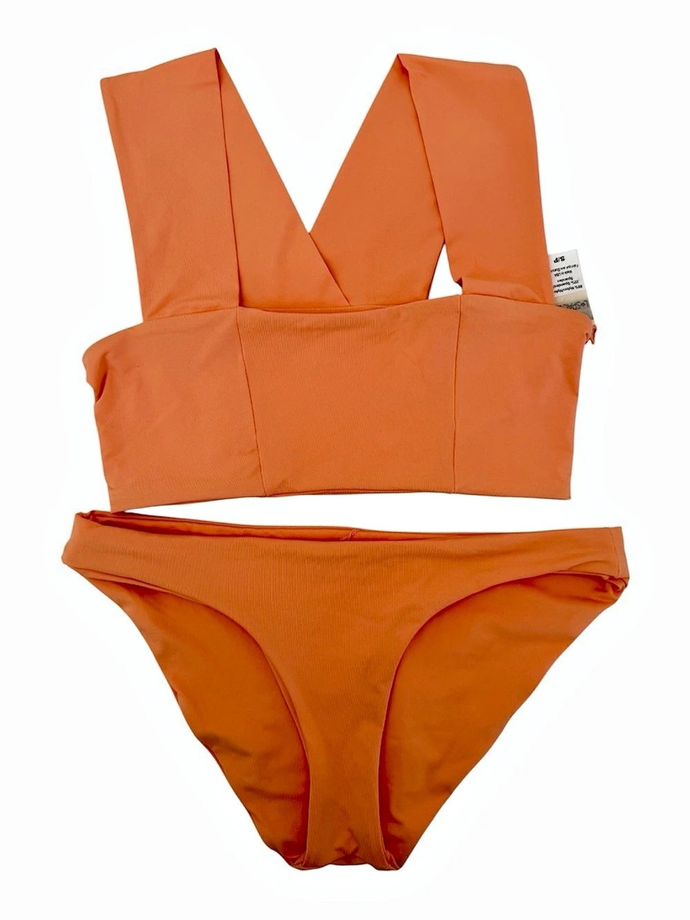 L*Space Orange Bikini Set crossover strap Small